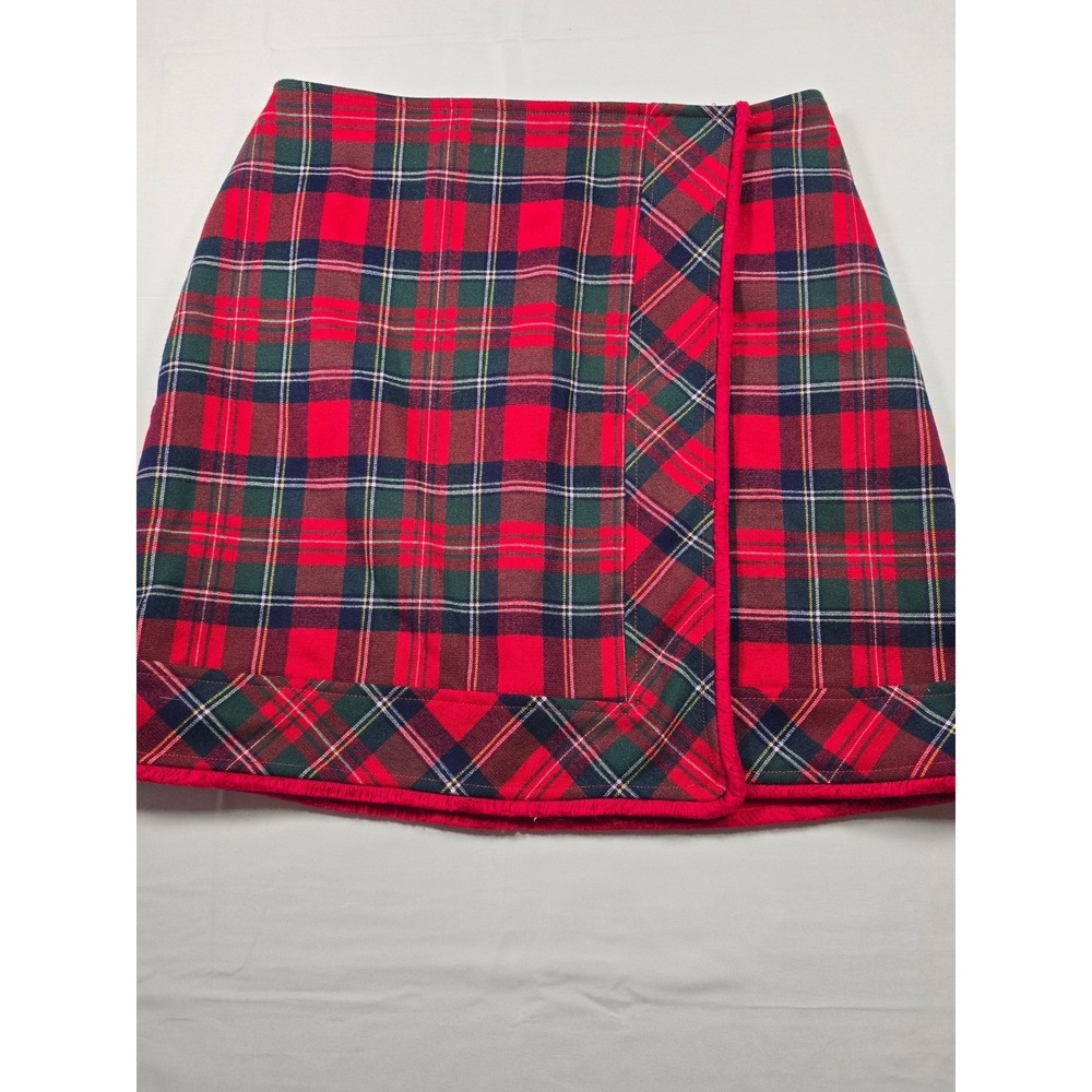 Vineyard Vines Womens Red Plaid Faux Wrap Mini Skirt Holiday Festive Size‎ 2